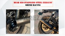For Royal Enfield Bear 650 Rhino Racing Scramjet Max V2 Black Exhaust Silencer - SPAREZO